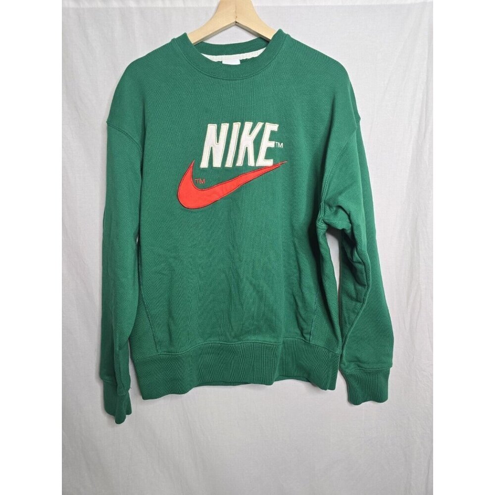 Mens Medium Nike Sportswear Retro French Terry Crew Sweatshirt Green DO8891-365